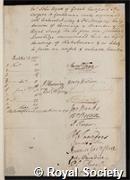 Wyatt, John: certificate of election to the Royal Society