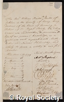 Preston, William: certificate of election to the Royal Society
