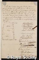 Douglas, John: certificate of election to the Royal Society