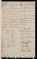 Dawkins, Henry: certificate of election to the Royal Society