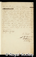 Wenman, Thomas Francis: certificate of election to the Royal Society