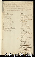 Jebb, John: certificate of election to the Royal Society