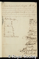 Smyth, James Carmichael: certificate of election to the Royal Society