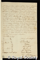 Poli, Joseph: certificate of election to the Royal Society