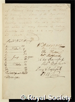Desaguliers, Thomas: certificate of election to the Royal Society