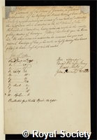 Casaux, Charles, Marquis of: certificate of election to the Royal Society