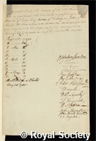 Duroure, John: certificate of election to the Royal Society