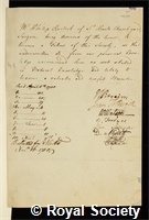 Hurlock, Philip: certificate of election to the Royal Society