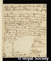 Haygarth, John: certificate of election to the Royal Society