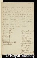 Lightfoot, John: certificate of election to the Royal Society