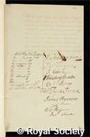 Agar, Welbore Ellis: certificate of election to the Royal Society