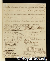 Bowdler, Thomas: certificate of election to the Royal Society