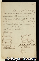 Shepherd, Richard: certificate of election to the Royal Society