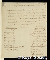 Price, James: certificate of election to the Royal Society