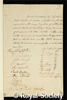 Windham, Joseph: certificate of election to the Royal Society