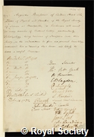 Broussonet, Peter Maria Augustus: certificate of election to the Royal Society