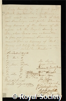 Beaufoy, Henry: certificate of election to the Royal Society