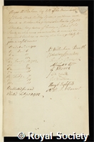 Wilbraham, Roger: certificate of election to the Royal Society