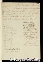 Hurlock, Joseph: certificate of election to the Royal Society