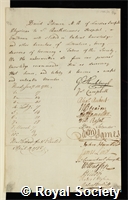 Pitcairn, David: certificate of election to the Royal Society
