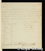 Wyndham, Henry Penruddock: certificate of election to the Royal Society