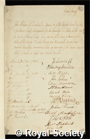 Wilson, Sir John: certificate of election to the Royal Society