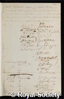 Whitefoord, Caleb: certificate of election to the Royal Society