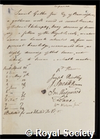 Galton, Samuel: certificate of election to the Royal Society