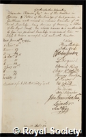 Thomson, Sir Alexander: certificate of election to the Royal Society