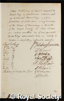 Holliday, John: certificate of election to the Royal Society