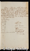 Thomson, William: certificate of election to the Royal Society