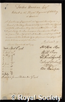 Macbean, Forbes: certificate of election to the Royal Society