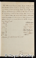 Wollaston, Francis John Hyde: certificate of election to the Royal Society
