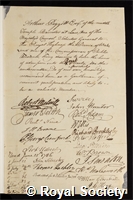 Piggott, Sir Arthur Leary: certificate of election to the Royal Society