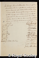 Staunton, Sir George Leonard: certificate of election to the Royal Society