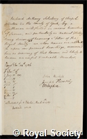 Salisbury, Richard Anthony: certificate of election to the Royal Society