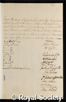 Hardinge, George: certificate of election to the Royal Society