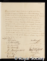 Zach, Franz Xaver: certificate of election to the Royal Society
