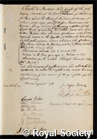 Mertens, Charles de: certificate of election to the Royal Society