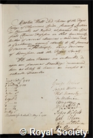 Wall, Martin: certificate of election to the Royal Society