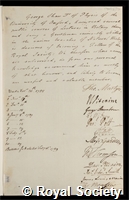 Shaw, George: certificate of election to the Royal Society