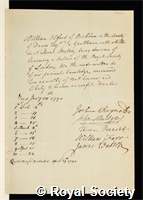 Elford, Sir William: certificate of election to the Royal Society