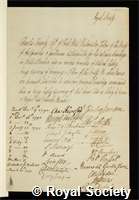 Townley, Charles: certificate of election to the Royal Society
