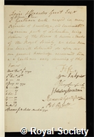Grant, Lewis Alexander: certificate of election to the Royal Society