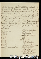Fraser, Sir William: certificate of election to the Royal Society