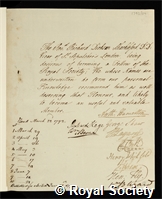 Shackleford; Richard Dickson: certificate of election to the Royal Society