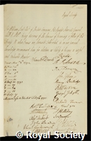 Scott, William, Baron Stowell: certificate of election to the Royal Society