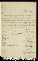 Abbot, Charles, 1st Baron Colchester: certificate of election to the Royal Society