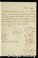 Richards, Sir Richard: certificate of election to the Royal Society