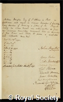 Douglas, Andrew: certificate of election to the Royal Society